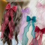 1pc Elegant Mesh Streamer Bowknot Hair Clip Vintage Ponytail Holder Stylish Hair Accessories For Women And Daily Use