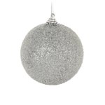 Xmas Ball 8CM With Transparent Beads - Grey