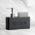 1PC Two In One Soap Dispenser With Sponge Holder Liquid Soap Pump Dispenser And Sponge Holder For Sink Practical Sink Organiser