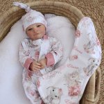 Baby Grow With Beanie And Bow Ellie Elephant And Peoni Set