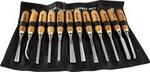 Tork Craft CH30003 Wood Carving Chisel Set - 12-Piece - Leather Pouch