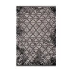 Geometric Charcoal Grey & Black Printed Rug CPR2230