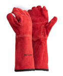Premium Red Leather Blanket Lined Heat Gloves – 20CM Cuff