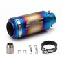 Burnt Blue Motorcycle Exhaust Muffler 55MM Universal Slip-on Silencer