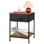 Nightstand Bedside Table End Table Open Storage Cabinet Drawer