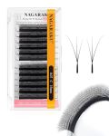 Nagaraku Flying 3D W Eyelash Extension Fox Eye Lashes 3D Clover Lash Supplies Natural Soft Premade Fans Pbt Cluster W Shape Lash