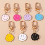 Charming Joyful Face Keychain - Cute Zinc Alloy Fashionable Bag Charm & Gift Accessory For Men And Women