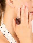 Dark Brown Acrylic Large Obtuse Ring - M l