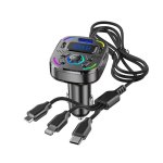 Bt Mod ALS-A670 Bluetooth Fm Transmitter Car Charger USB + 2 Type-c Cables