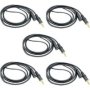 Aux Audio Jack Extension Cable - M To F - 1.5 M Pack Of 5