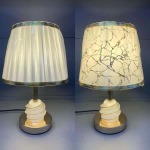 White Shade Table Lamp With Base - White & Gold