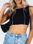 The Contrast Crop - Black - Medium/large