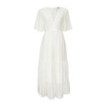 Ivory Tiered Tie Back Dress