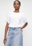 Combo Tee Knit And Woven - White