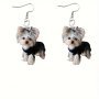 Cute Cartoon Yorkshire Terrier Dog Drop Earrings - Acrylic Dangle Fashion Jewelry Accessory For Women - Ideal For Daily Wear & Gift Giving On Mother's Day