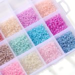1200PCS 2MM Seed Beads Loose Spacer Beads Kit Diy Craft Beading Kit For Bracelet Necklace Jewelry Making With Organizer Box