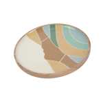 Round Decorative Wooden Plate - Poppy