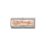 Rose Gold Family Flower Double Link