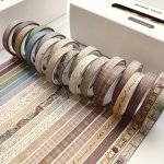 20 Rolls Combination Package Journal Thin Tape Retro Washi Tape Ancient Style Diary Tape Creative Decoration Diy Student
