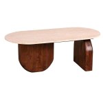Neapol Travertine-walnut Coffee Table
