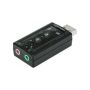 Manhattan Hi-speed USB 3D 7.1 Sound Adapter - Compact USB 2.0 External Sound Card 7.1-CHANNEL Virtual 3D Surround Sound Volume Controls