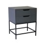 El Capitan Grey Two Drawer Side Table - Cutout Handles