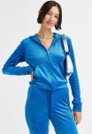 Velour Zip-through Hoodie - Bright Blue
