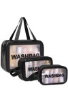 Senza Waterproof Transparent Travel Toiletry Bags Black