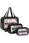 Senza Waterproof Transparent Travel Toiletry Bags Black
