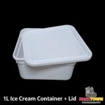 Ice Cream Container & Lid 1L