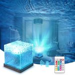 Northern Lights Ocean Wave Projector Light 16 Colors Gradual Rotating Flame Water Lamp Wave Night Light With Remote Control For