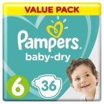 Pampers Baby Dry Nappies Value Pack Size 6 36'S