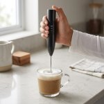 Rechargeable Milk Frother Automatic Handheld Foam Maker - White