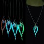 Luminous Wolf Pendant Necklace Glow In The Dark Hip Hop Animal Necklace For Men