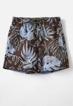 Cotton On Bailey Board Short - Hot Choccy & Dusk Blue Palm Foliage