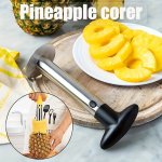 1PC Stainless Steel Pineapple Core Remover Easy-to-use Peeler Rust-resistant Sharp Blade Fruit Slicer Detachable Handle Fruit Co