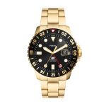Fossil Blue Gmt Gold-tone Stainless Steel Men's Watch FS5990