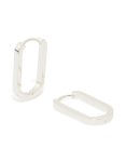 Waterproof Stainless Steel Oblong Hoop Earrings
