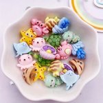 10PCS Colorful Resin MINI Turtles Crabs Fish Starfish Seahorses Seaweed Marine Organism Figurines Flat Back Scrapbook Diy Jewelr