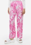 Pull-on Satin Trousers - Light Pink tie-dye