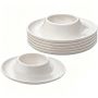 6 Pack Plastic Egg Trays Shatterproof Egg Cup White Egg Holder Tableware