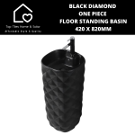Black Diamond One Piece Floor Standing Basin - 420 X 820MM
