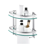 Ashcomonline Bathroom Shelf Aluminium Glass Rack Shelf For Bathroom