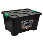 H-select Storage Container & Lid With Wheels Black 70L