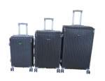 Smte Premium Abs Hard Shell Spinner Luggage Set BLACK-3 Piece Set With Keychain