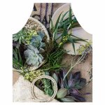 Natural Green Aloe Bouquet In Basket On Hessian Apron