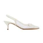 Mesh Slingback Heel -off White