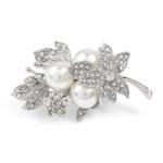 Silver Rhinestone Bouquet Brooch