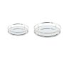 Round Indoor Mirrored Serving Trays With Silver Finish - 2 Piece