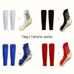 2 Pairs Of Men's Professional Football Socks With Non Slip Grains Comfy Breathable Cushioned Soft & Elastic Socks Spring & Summe